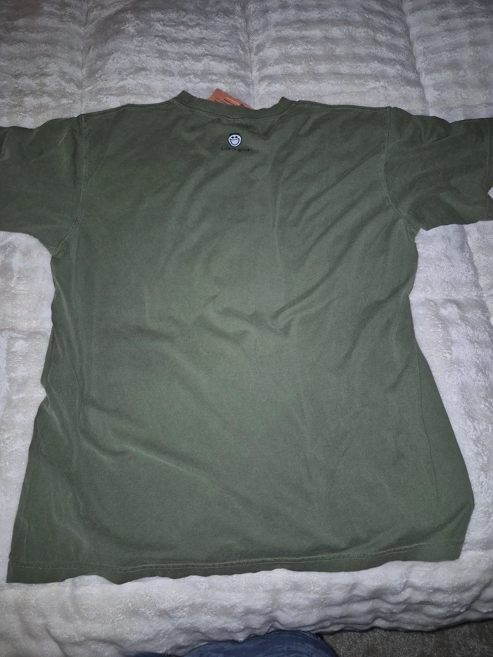 Life Is Good Olive Green Cat & Golf Graphic Tee